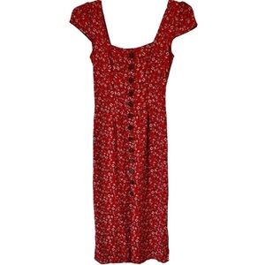 Trixxi Red Floral Midi Dress
